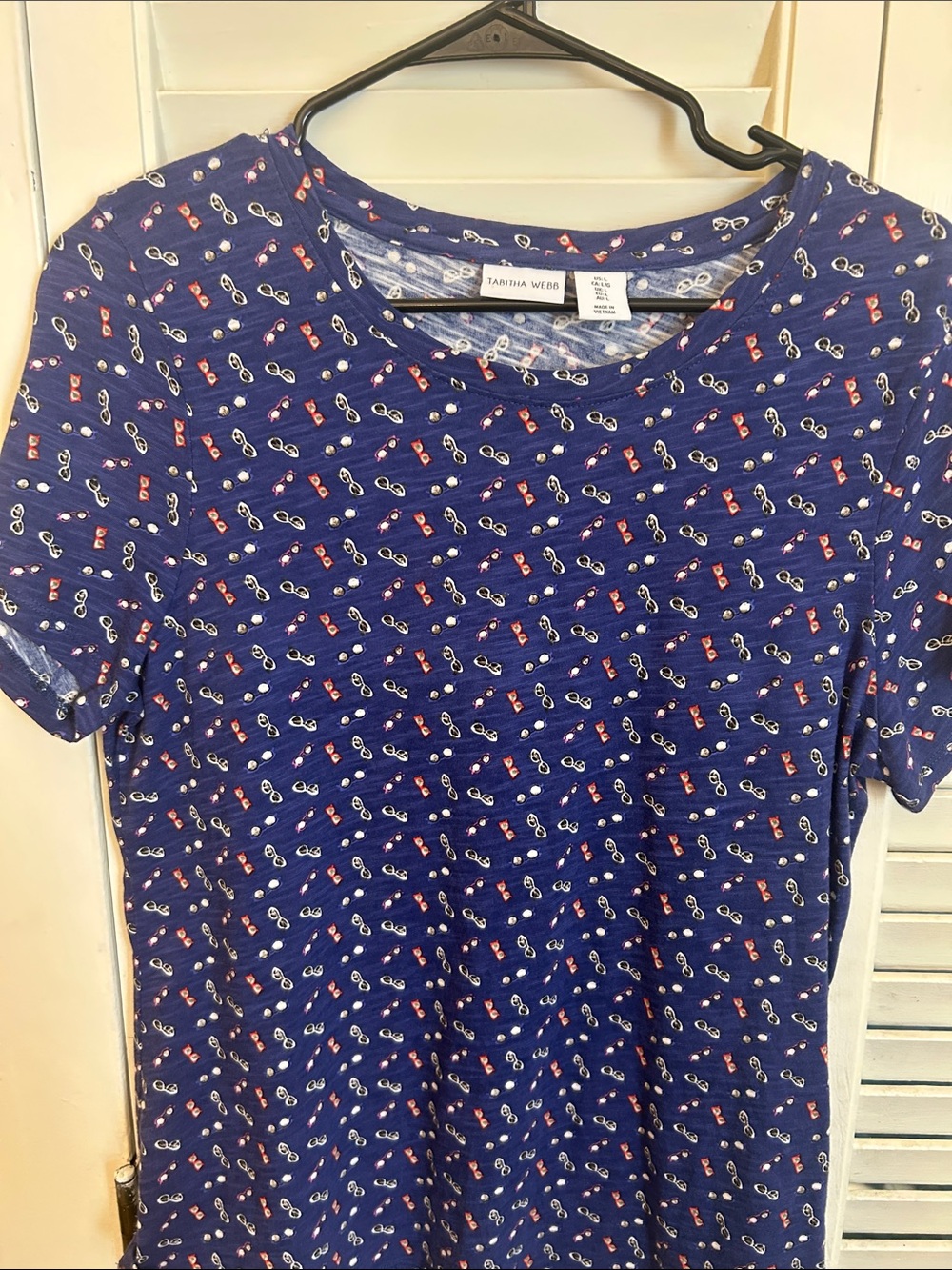 Cotton Tabitha Women's Navy Sunglasses Print Tee